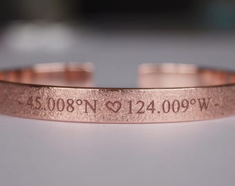 Personalized Copper Cuff Bracelet: Engraved Handwriting Bangle