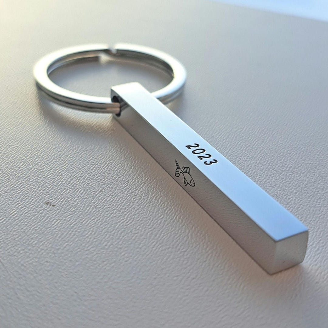 Engraved Bar Keychain: Personalized Stainless Steel Key Chain - Etsy