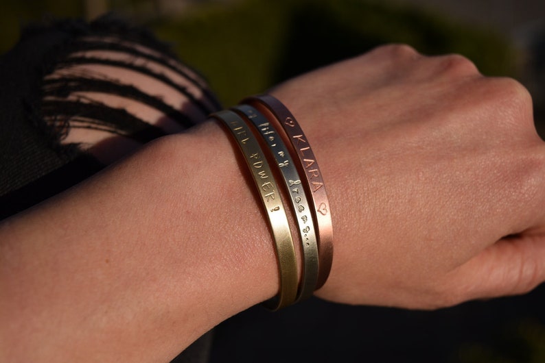 Coordinates Graduation Custom Name Personalized Latitude Longitude Engraved Bracelets SET OF 3 CUFFS Bridesmaid Wedding