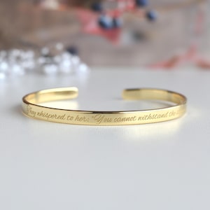 5mm Gold Cuff Bracelet, Inside Outside Engraving