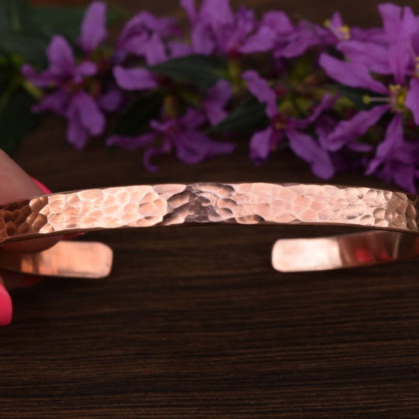 Copper Engraved Bracelets, Hammered Custom Bracelet, Customized Copper Cuff, Rose Gold Bracelet, Design Your Own Bracelet, Custom Saying