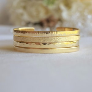 22K Gold Plated Engraved Cuff Bracelet: Personalized Minimalist Bangle