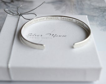 Bracelet de bienvenue, argent sterling 925 personnalisé, cadeaux pour belle-fille, cadeau de mariage pour belle-fille, souvenir