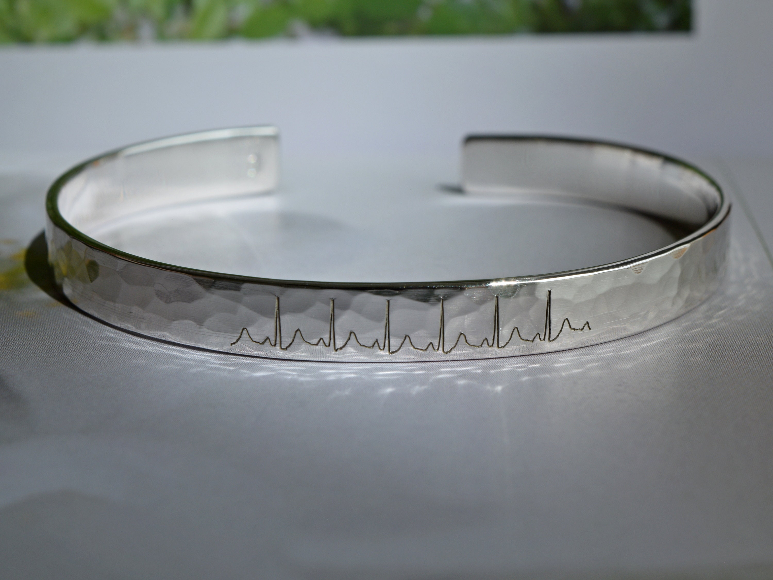 Sterling Silver 925 Bracelet, Heartbeat Jewelry, Custom