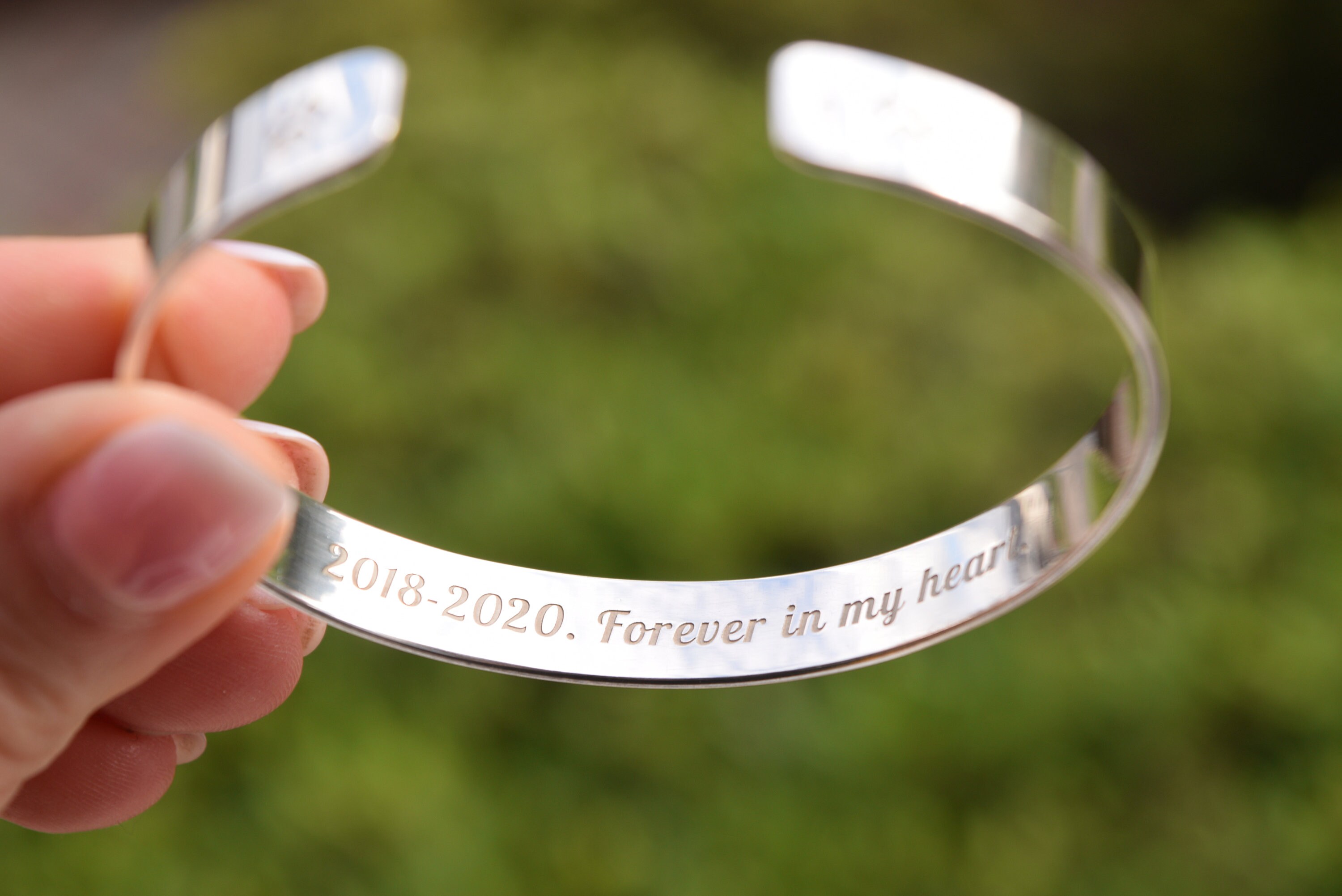 Sterling Silver 925 Custom Bracelet Wide 8mm Cuff Engraved Etsy UK