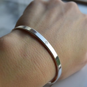 Medische manchetarmband, gehamerd of glad sterlingzilver 925, ster van het leven, medische ID-armband, medisch alarm, cadeau voor diabetici, epilepsie