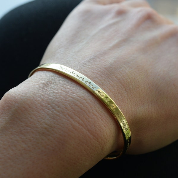 22K Gold Plated Engraved Bracelet, Graduation Gift, Class of 2023, Gifts to Celebrate College, High School Graduates, University Grads