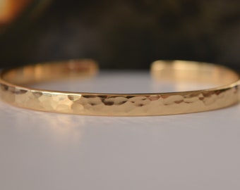 Pulsera grabada chapada en oro de 22 quilates para mujer, pulsera personalizada para hombre, pulsera para parejas, brazalete grabado en oro, regalo personalizado