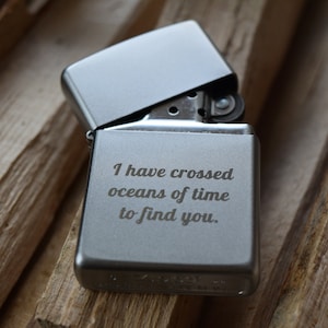 Zippo Lighter, Engraved, Classic Chrome, Satin, Brushed, Black, Matte, Your Text, Logo, Handwriting, Cool, Vintage, Personalized Lighter image 4