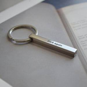 Keyring Personalized, Custom Keychain, Silver Keychains, Men Accessories, Custom Pendant, Key chain, Gift for groomsman, New Driver Gift