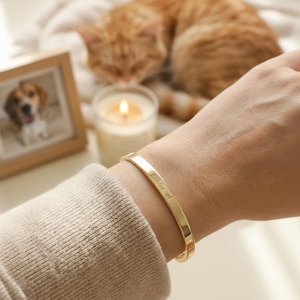 Tier Gedenkarmband personalisiert, Trauergeschenk Hund oder Katze