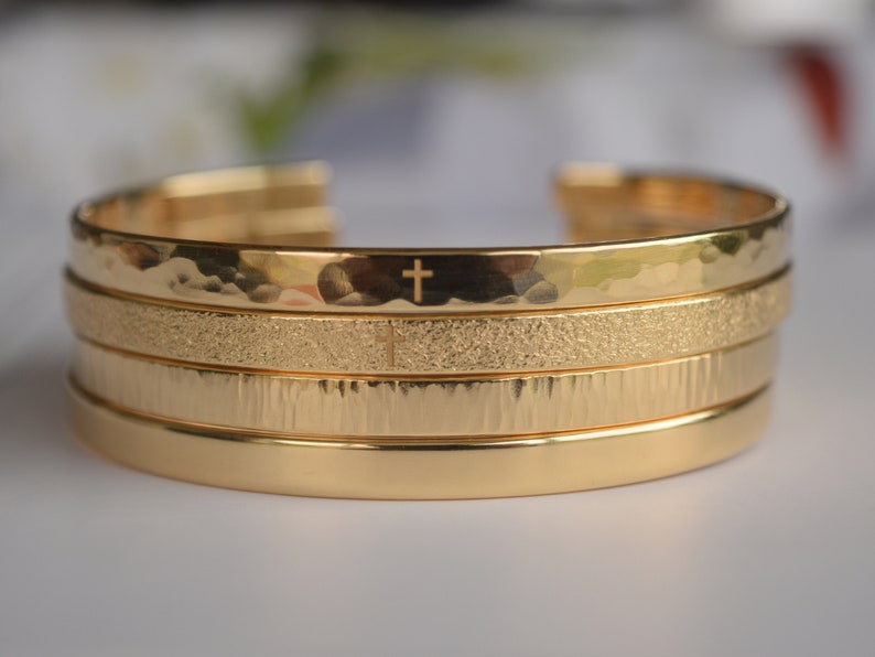22K Gold Plated Engraved Bracelet Custom Engraving Gold Cuff Etsy