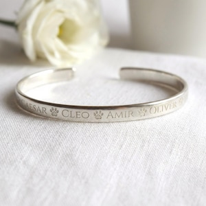 Personalized Pet Memorial Bracelet, Sterling Silver