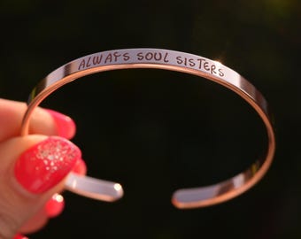 Custom Engraved Copper Bracelet: Hammered Personalized Cuff