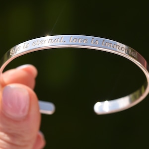 Pulseira de prata esterlina 925, mensagem personalizada, pulseira gravada, pulseira de punho personalizada para mulheres, homens, caligrafia, presente de dama de honra