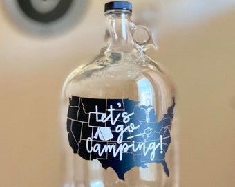 Let's Go Camping! Savings Jug | Travel Fund | Money Jar | Explore | Save Coins | Piggy Bank | Travel USA | Adventure Awaits