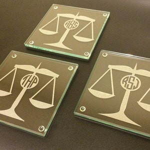 Lawyer ~ Attorney ~ Judge ~ Law Clerk / Scales of Justice or Gavel Coasters / SO MANY OPTIONS to Personalize