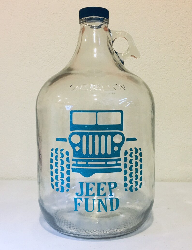 JEEP FUND Savings Jar Money Jug 1 Gallon Glass Wrangler Sahara Etsy