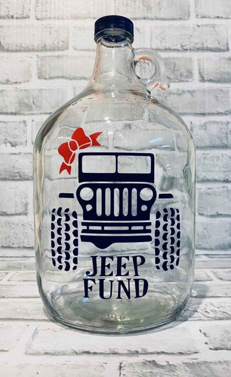 JEEP FUND Savings Jar Money Jug 1 Gallon Glass Wrangler Sahara Etsy