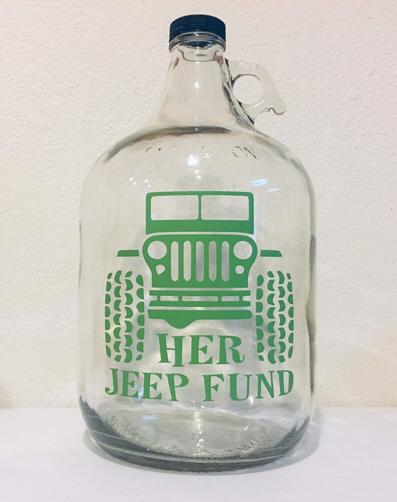 JEEP FUND Savings Jar Money Jug 1 Gallon Glass Wrangler Sahara Etsy