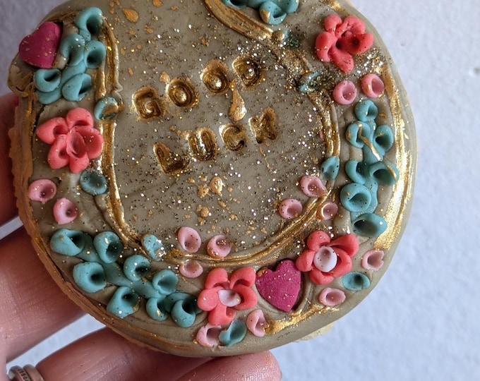 Personalized Hand Iced Good Luck Horse Shoe Biscuit, Exam Season Gift - Vegan Option
