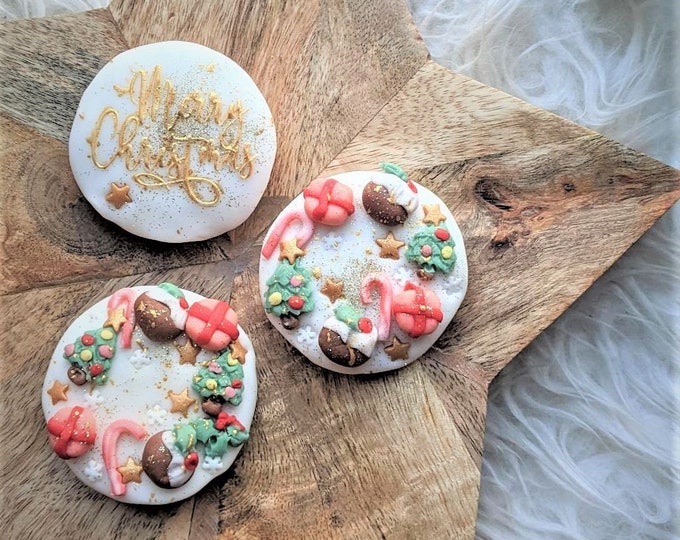 Personalised Christmas Pudding Postal Biscuit Gift Box - Vegan Available