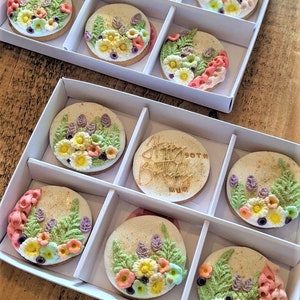 Personalised Hand Iced Wild Flower Postal Biscuit Gift Box Vegan Available image 3