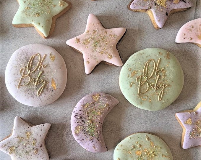 Baby Shower Sugar Cookies, Pastel Party Favours, Hand Iced Babyshower Biscuits, Personalised Biscuits