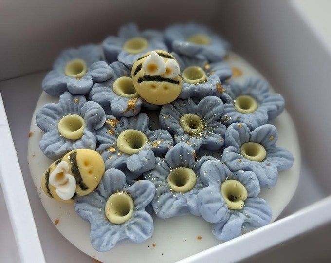 Forget-Me-Not Biscuit Box, In Sympathy Gift, Hand Iced letterbox Biscuits - Vegan Available