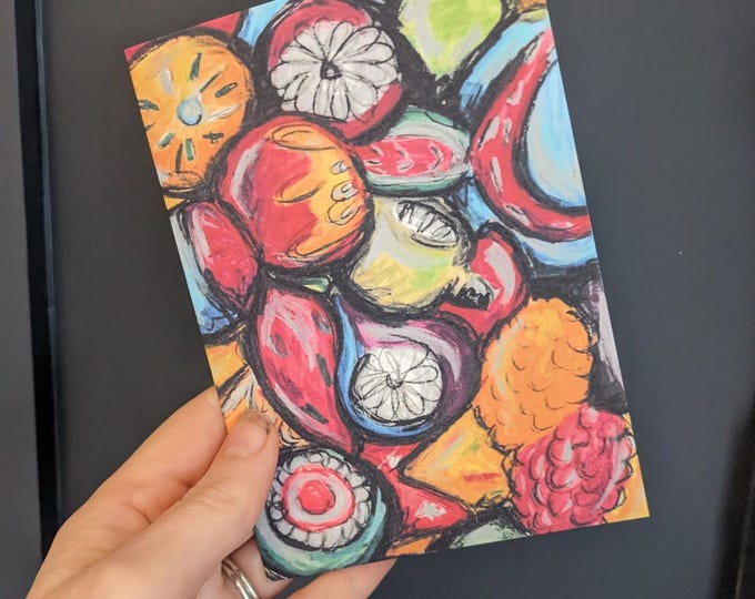 PRE-ORDER NOW; Retro Christmas Baubles Christmas Card: Blank Inside, Kraft Envelope