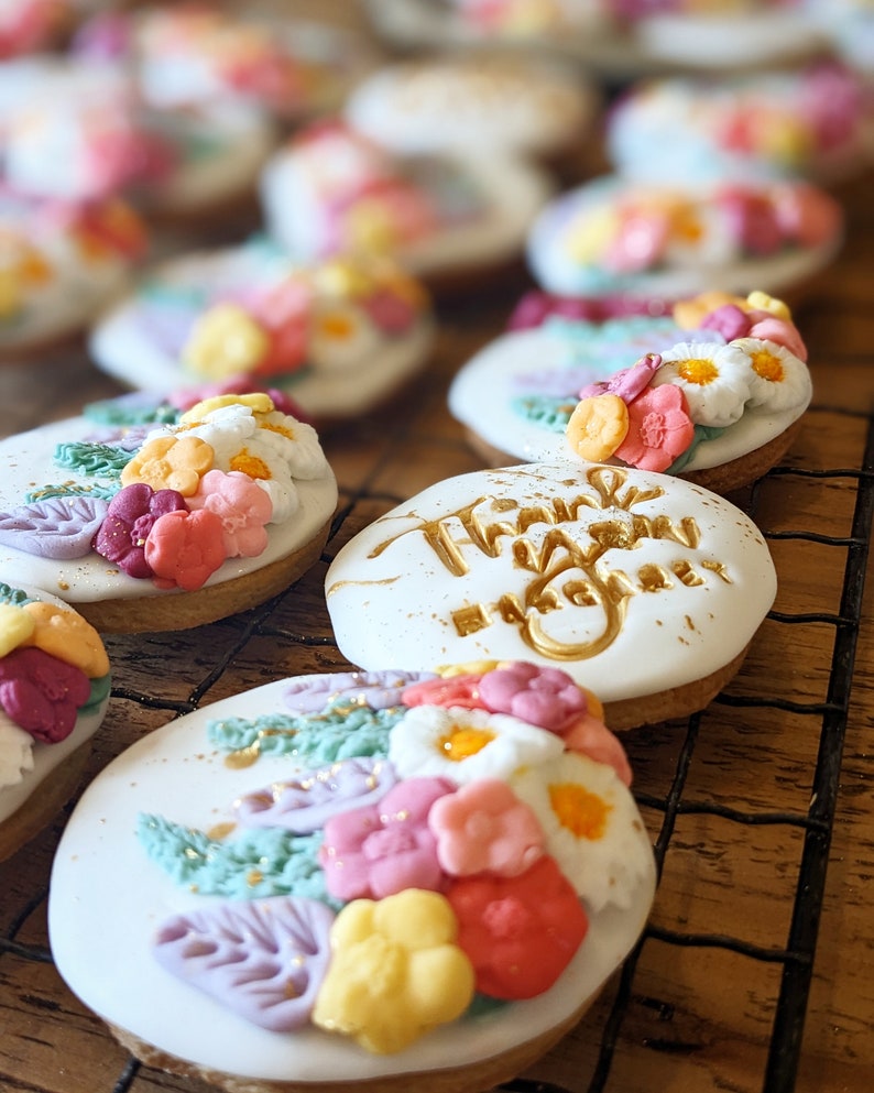 Personalised Hand Iced Wild Flower Postal Biscuit Gift Box Vegan Available image 6