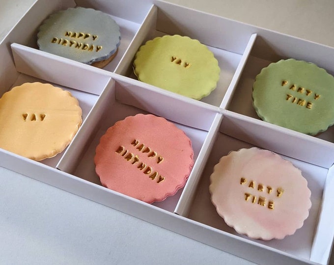 Hand Iced Birthday Party Biscuits, Personalised Gift - Vegan Available