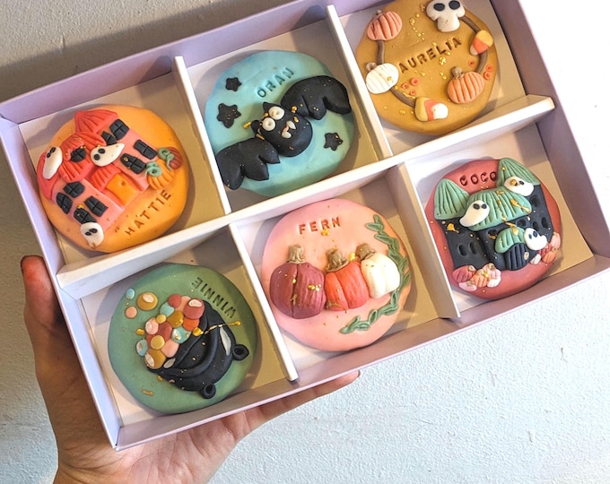 Haunted House Halloween Sugar Cookies, Hand Iced Letterbox Biscuits, Personalised Gift - Vegan Available