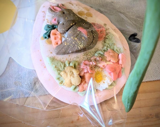 Personalized Hand Iced Pink Easter Bunny Easter Egg Biscuit Gift - Vegan Available