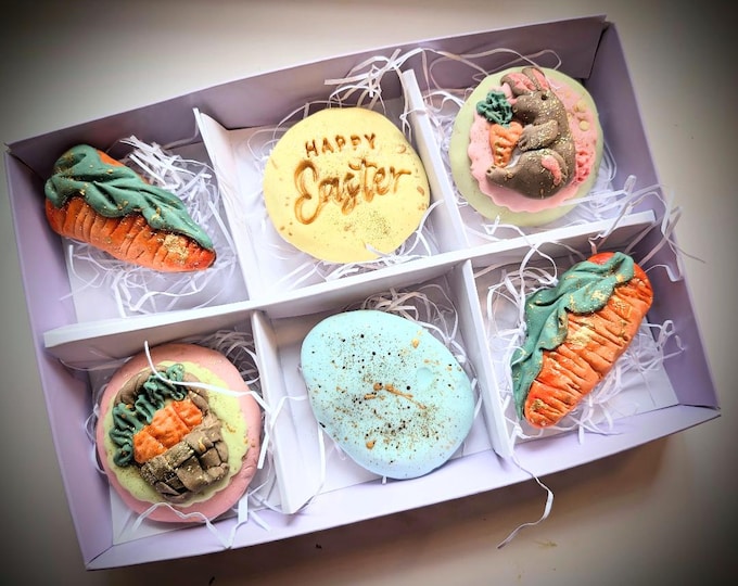 Personalised Hand Iced Happy Easter Biscuit Gift Box - Vegan Available