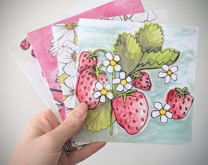 Pack of Wild Flower Greetings Card - Blank Card
