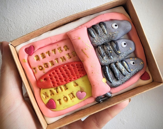Better Together Mini Sardines Biscuit, Hand Iced Letterbox Biscuit, Personalised Gift - Vegan Available