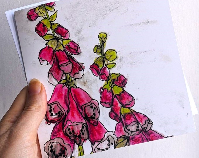 Foxglove Wild Flower Greetings Card with Wild Flower Seeds  - Blank Card