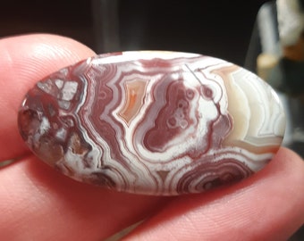 31x24x6 mm 44 cts....##1829 Mexican Crazy Lace Agate Cabochon Cushion Cabochon