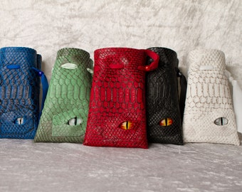 Dice bag, dragon skin, dragon eye, D&D, Dungeons and Dragons, d20, dicebag, free shipping, critical roll, rpg, stranger things