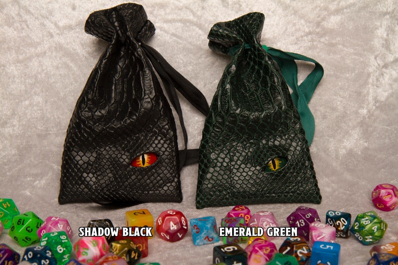 Dice bag, dragon skin, dragon eye, DnD, Dungeons and Dragons, d20, dicebag, critical role, rpg, stranger things, D&D dice bag image 4