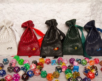 Dice bag, dragon skin, dragon eye, DnD, Dungeons and Dragons, d20, dicebag, critical role, rpg, stranger things, D&D dice bag