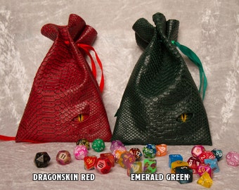 Extra Large Dice bag, dragon skin, D&D, Dungeons and Dragons, dnd, d20, dicebag, free shipping, Critical Role, Stranger Things, 5e