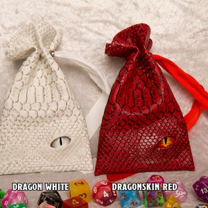 Dice bag, dragon skin, dragon eye, DnD, Dungeons and Dragons, d20, dicebag, critical role, rpg, stranger things, D&D dice bag image 3