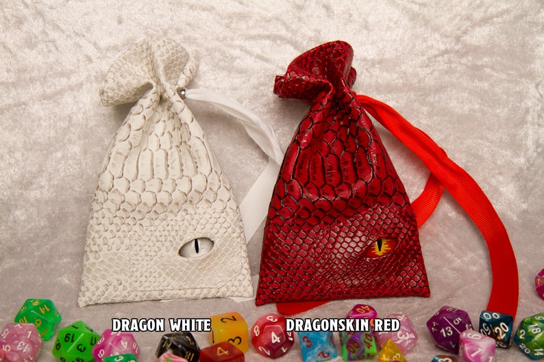 Dice bag, dragon skin, dragon eye, DnD, Dungeons and Dragons, d20, dicebag, critical role, rpg, stranger things, D&D dice bag image 3