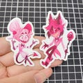Lucifer and Alastor - Pink stickers product logo