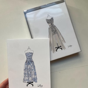 Lot de 6 cartes illustration de mode, cartes-cadeaux pour mariage, lot de 6, cartes-cadeaux mode, cartes de remerciement