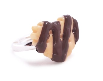 Schokolade Herz Cookie Keks Keks Ring - Sweet Lolita Dessert Schmuck Accessoire