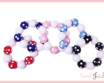 Polka Dot Chunky Gumball Stretch Bracelet - Kawaii Sweet Lolita Fairy Kei Fashion Jewelry Accessory