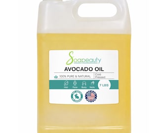 100% pure AVOCADO OIL natural carrier cold pressed refined 7 lbs